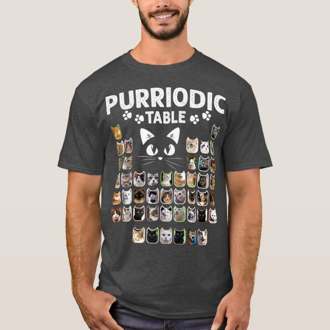 Purriodische Tafel Periodische Elemente Katzenchem T-Shirt (Vorderseite)