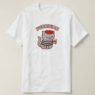 PURRISIAN - Funny French Cat - Wein, Paris, Kawaii T-Shirt