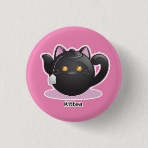 Purrista Pawfee: Miezekatze-Tee-Topf Button