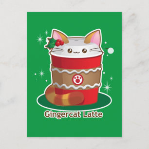 Purrista Pawfee: Niedlich Holiday Ginger Caffee Feiertagspostkarte