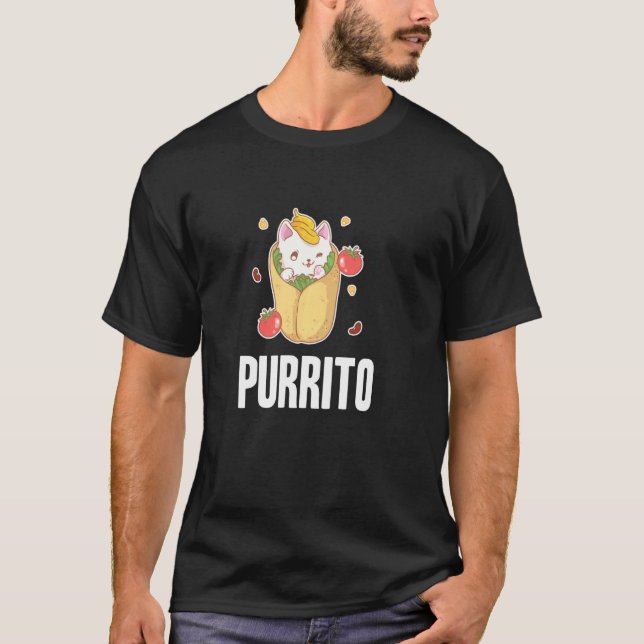Purrito Cat Burrito Pun Funny Mexican Food Kitty T-Shirt (Vorderseite)