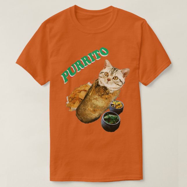 Purrito Cat in einem Burrito-Geschenk Halloween-Ta T-Shirt (Design vorne)