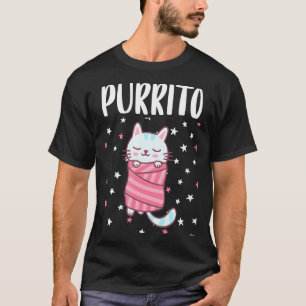 Purrito Funny Kawaii Katze in einem Burrito Kitty  T-Shirt