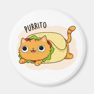 Purrito Funny Kitty Cat Burrito Pun Magnet