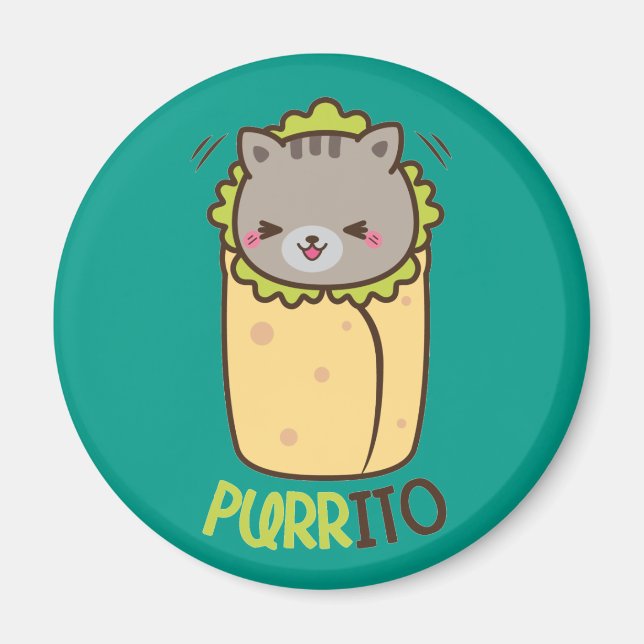 Purrito Kitty Cat Burrito Magnet (Vorne)