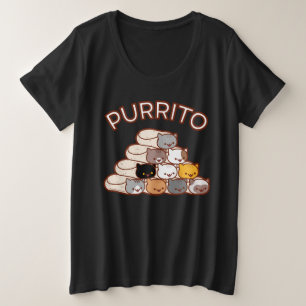 PURRITO PYRAMID Cat Burrito Große Größe T-Shirt