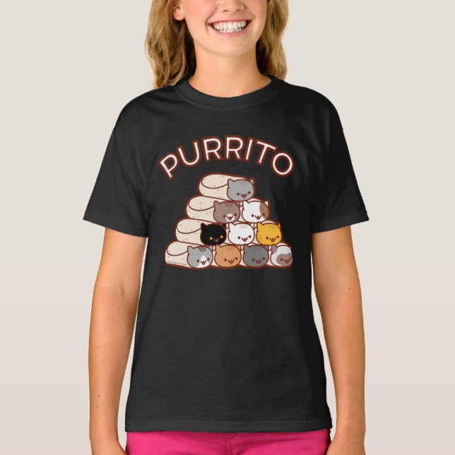 PURRITO PYRAMID Kat Burrito Kinder T-Shirt (Vorderseite)