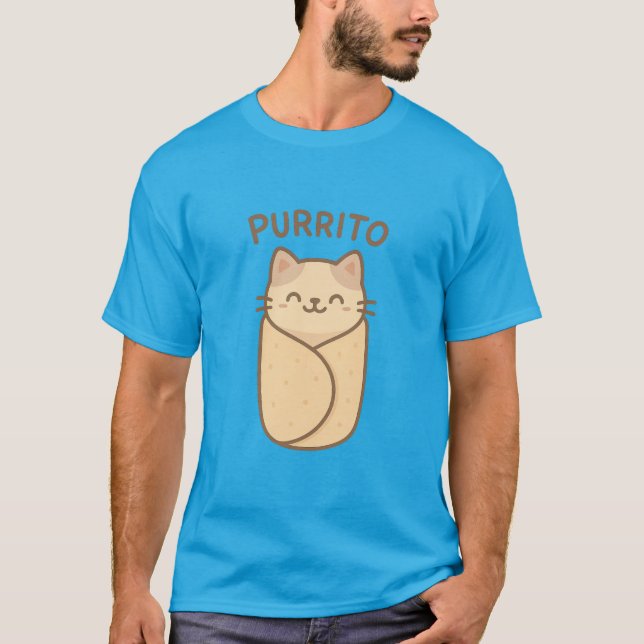 Purrito Shirt – Cute Cat Burrito Funny Pun T-Shirt (Vorderseite)