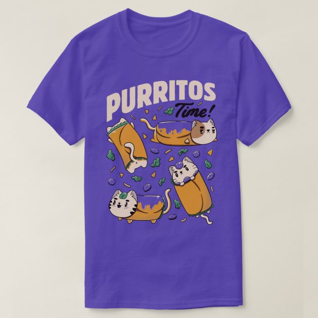Purritos Time Burrito Katze Funny Mexicanisches Es T-Shirt (Design vorne)