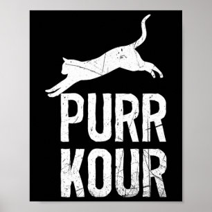 Purrkour Lustige Springende Katzen Parkour Ausrüst Poster