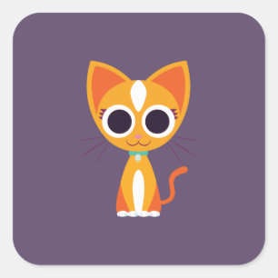Purrl die Katze Quadratischer Aufkleber