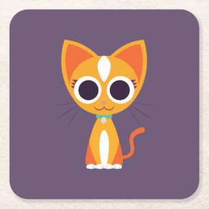 Purrl die Katze Rechteckiger Pappuntersetzer