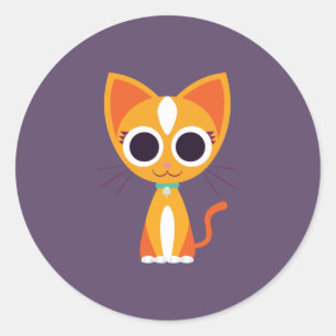 Purrl die Katze Runder Aufkleber