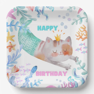 PurrMaid Birthday Paper Plate Pappteller