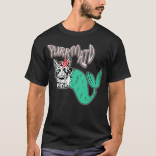 Purrmaid unter Wasserkatze Kitten Meerjungfrau Fun T-Shirt