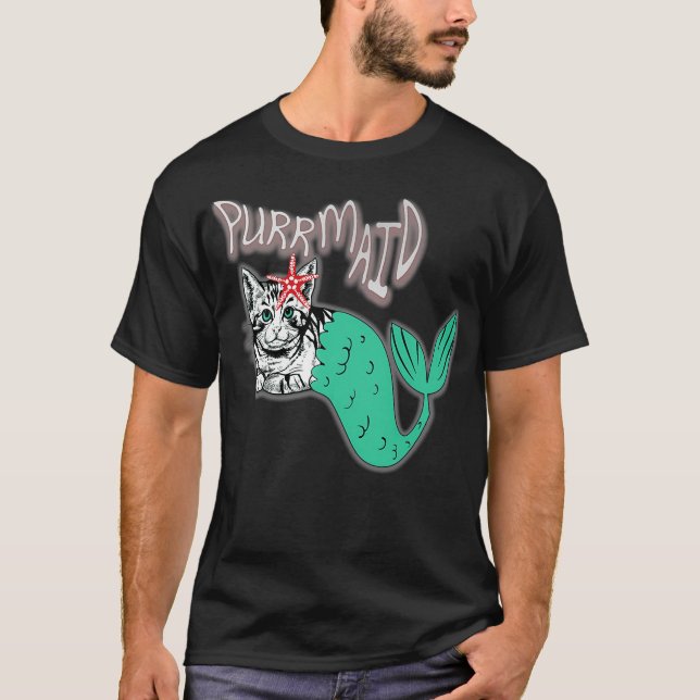Purrmaid unter Wasserkatze Kitten Meerjungfrau Fun T-Shirt (Vorderseite)