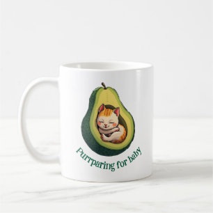 Purrparing for Baby Cute Avocado Cat Pregnancy Mug Kaffeetasse