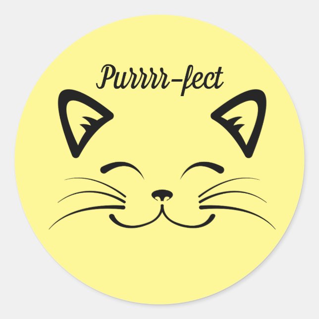 Purrr-fect Cat Face Sticker (Vorderseite)