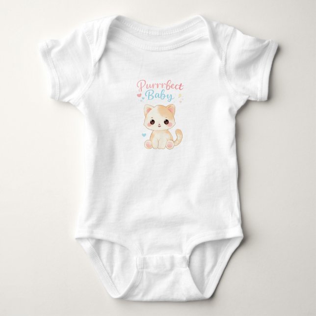 Purrrfect Baby Katzen-Body Strampler (Vorderseite)