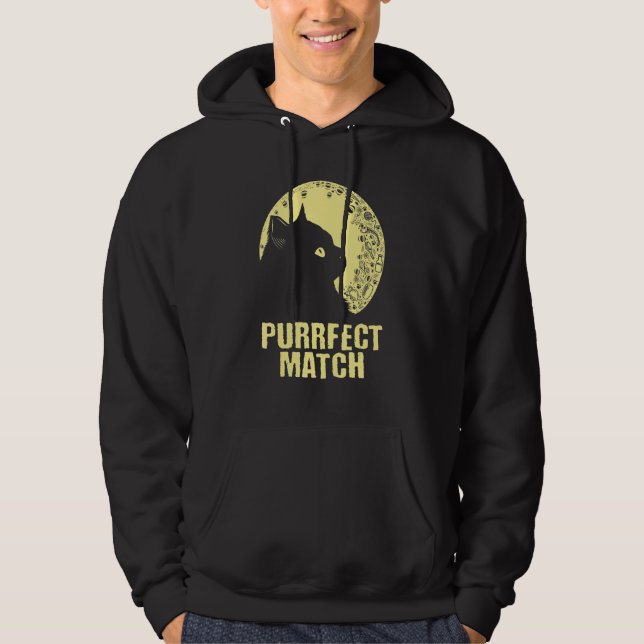 Purrrfect Match Cat Mom Couples Cat Dad  Anniversa Hoodie (Vorderseite)