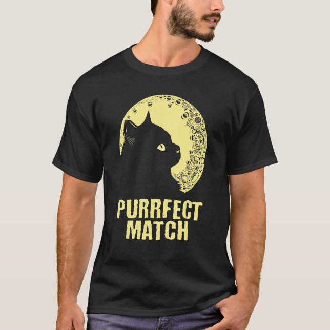 Purrrfect Match Cat Mom Couples Cat Dad  Anniversa T-Shirt (Vorderseite)