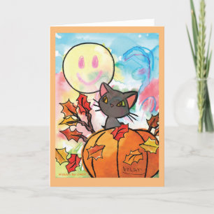 Purrrfecter Herbst - Kinderkunst für CHOC Dankeskarte
