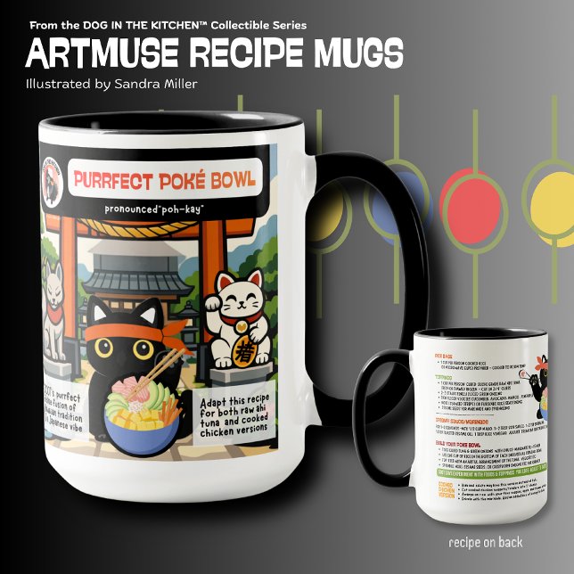 PURRRRFECT POKE BOWL- SOOT CAT  Art Muse Recipe  Tasse (Von Creator hochgeladen)