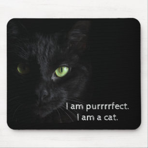 Purrrrfect schwarze Katze - Mausunterlage Mousepad
