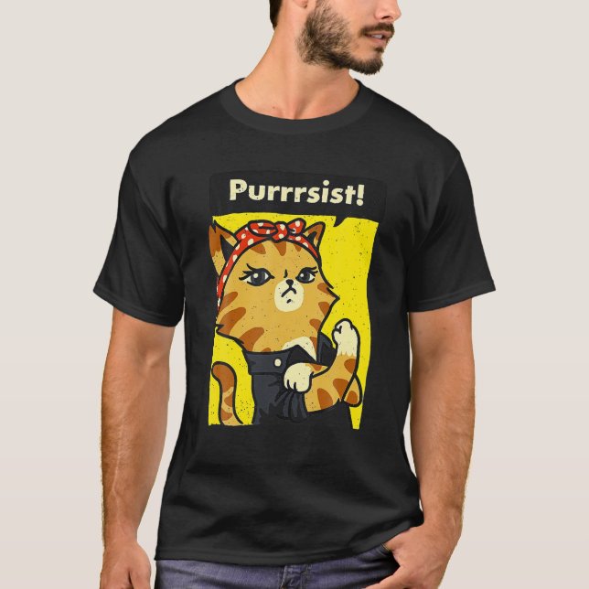Purrsist Cat USA Women T-Shirt (Vorderseite)