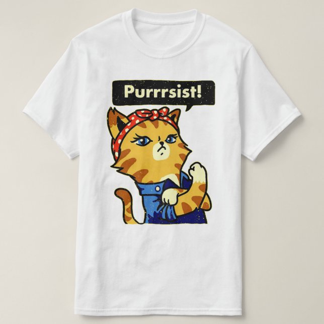 Purrsist Shirt Feminist Resist Purrsist (Design vorne)