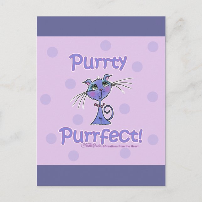 Purrty Purrfect Kitty Postkarte (Vorderseite)