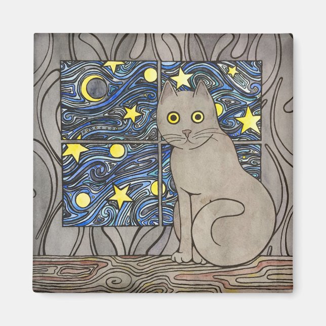 Purry Purry Night Magnet (Vorne)