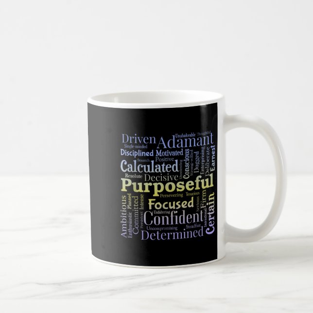 Purseful Word Cloud Art Achiever Motivation Insrat Kaffeetasse (Rechts)