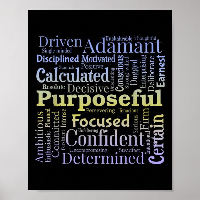 Purseful Word Cloud Art Achiever Motivation Insrat Poster (Vorne)
