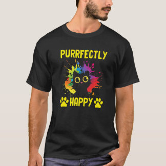 Purtly Happy Cat Pun Friends Kitten Buddy Posi T-Shirt