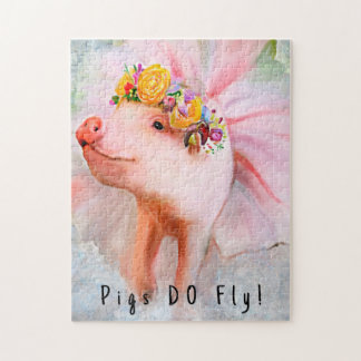 Purty Hübsche Schweine in einem Kleid, wenn Schwei Puzzle