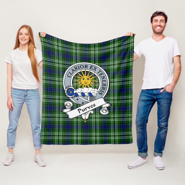Purves Clan Abzeichen Tartan Kariert Fleecedecke (Beispiel)