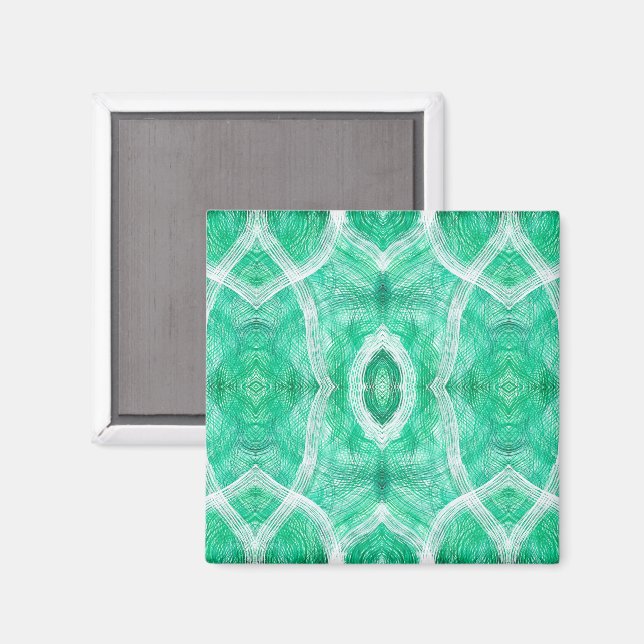 Push Abstract Light Green Watercolor Art Magnet (Vorderseite/Rückseite)