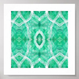 Push Abstract Light Green Watercolor Art Poster