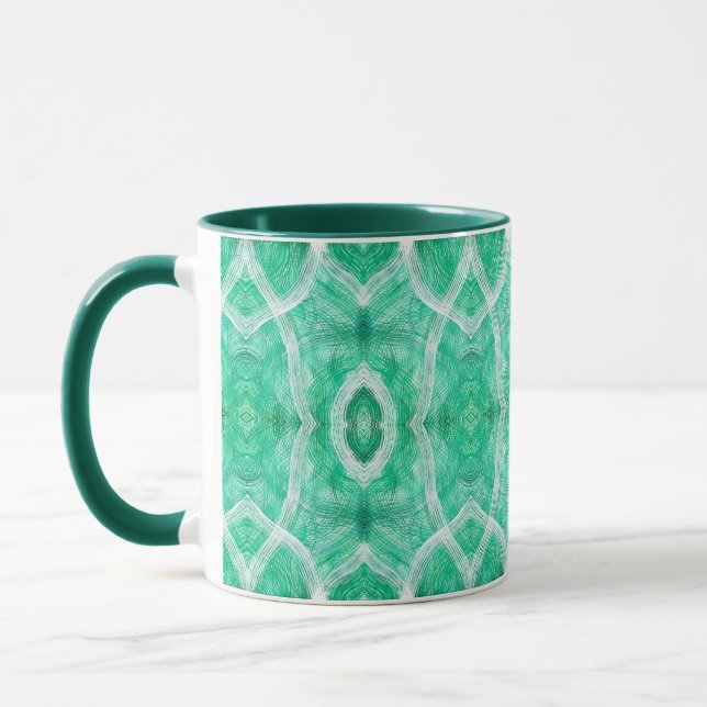 Push Abstract Light Green Watercolor Art Tasse (Links)