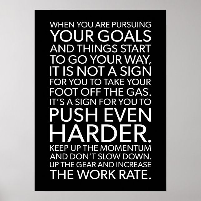 Push Harder - Erfolg Motivierend Poster (Vorne)