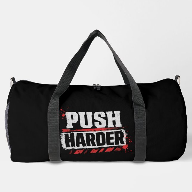 Push Harder Vintage-Gym-Motivation Duffle Bag (Rückseite)