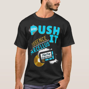 Push It 90er Retro Neon Blue Hip Hop Baby Shower T-Shirt