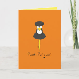 Push Pinguin Funny Pinguin Grußkarte Karte