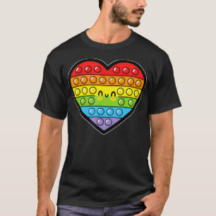 Push Pop Fidget Toy Heart Bubble Sensory Funny Kaw T-Shirt