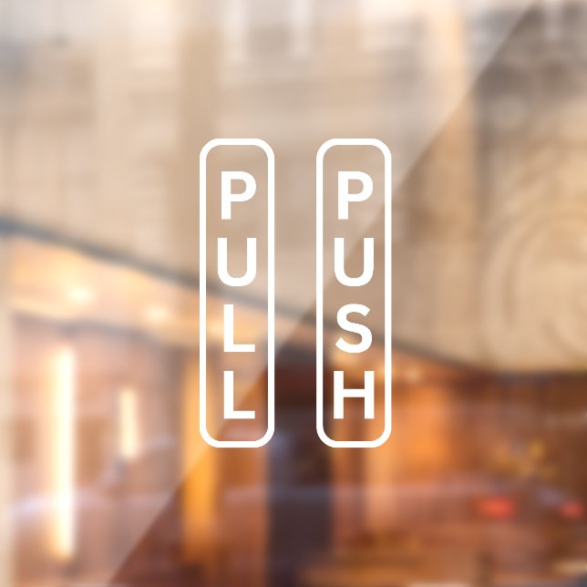 PUSH PULL Aufkleber für Tür, Fensterdekor (Blatt 2)