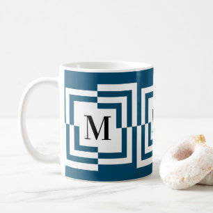 Push Pull Modern Square Monogram Kaffeetasse