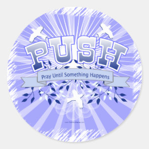 PUSH RUNDER AUFKLEBER