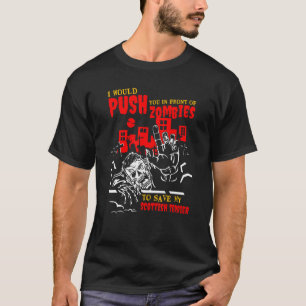 Push You in Zombies zu Rett Scottish Terrier Funny T-Shirt