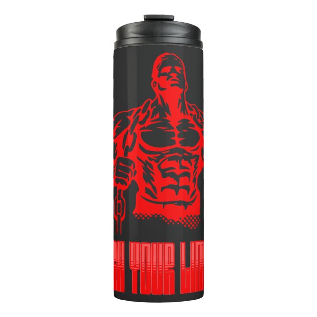 Push Your Limits - Bodybuilding und Entschlossenhe Thermosbecher (Vorderseite)